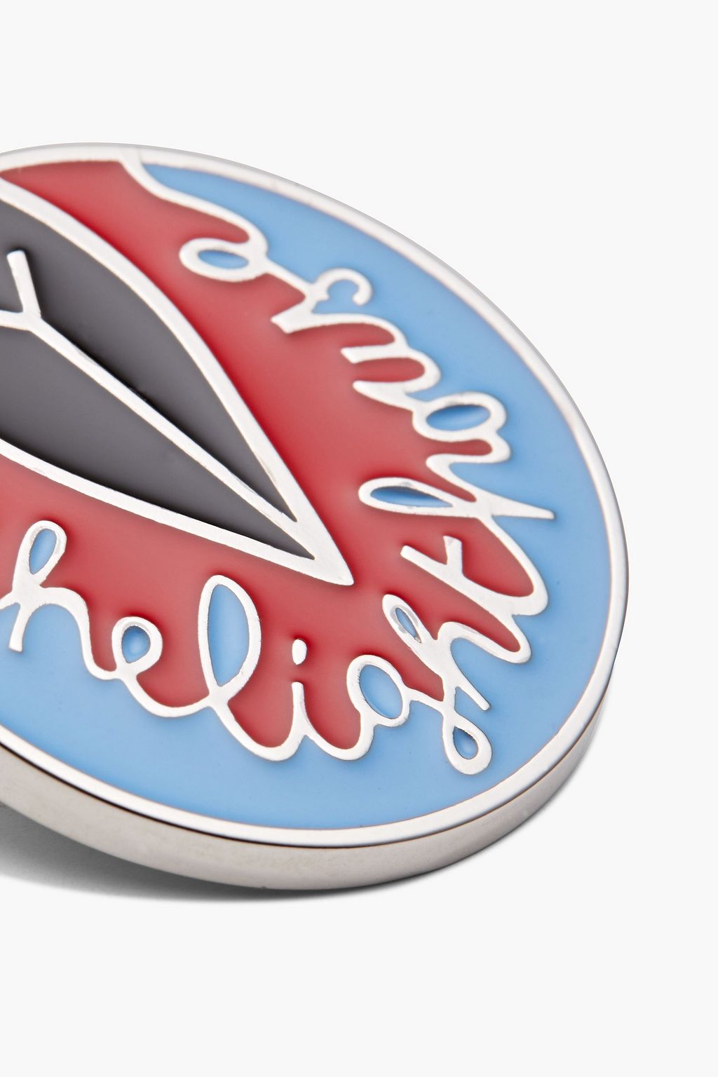 CHLOÉ Silver-tone enamel brooch