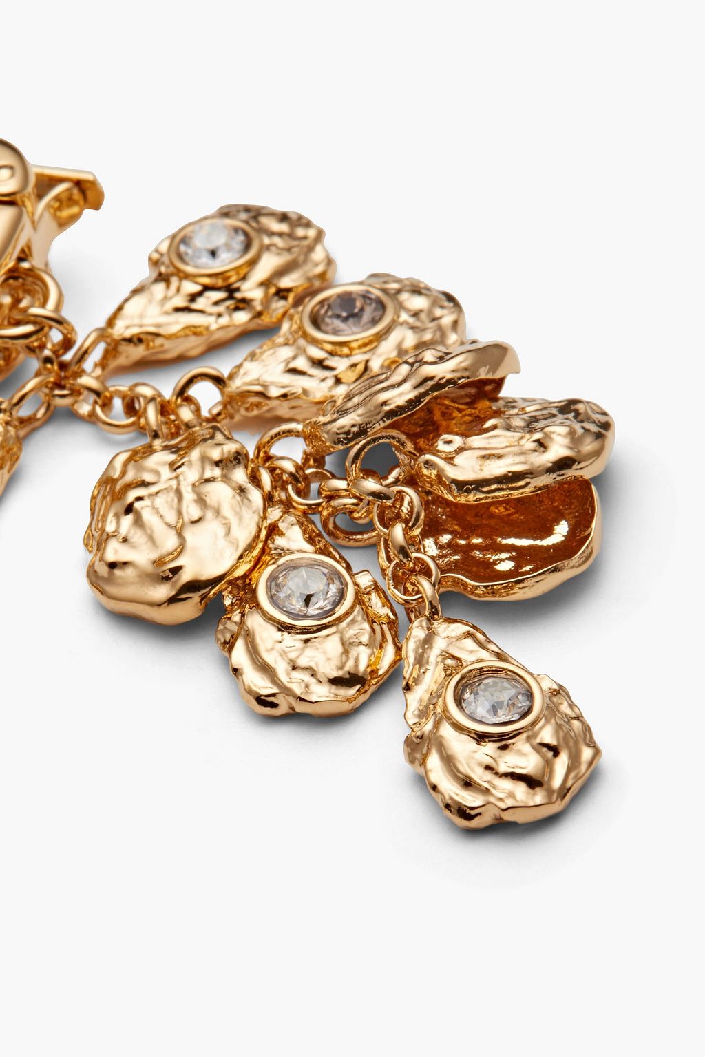 CHLOÉ Gold-tone crystal clip earrings