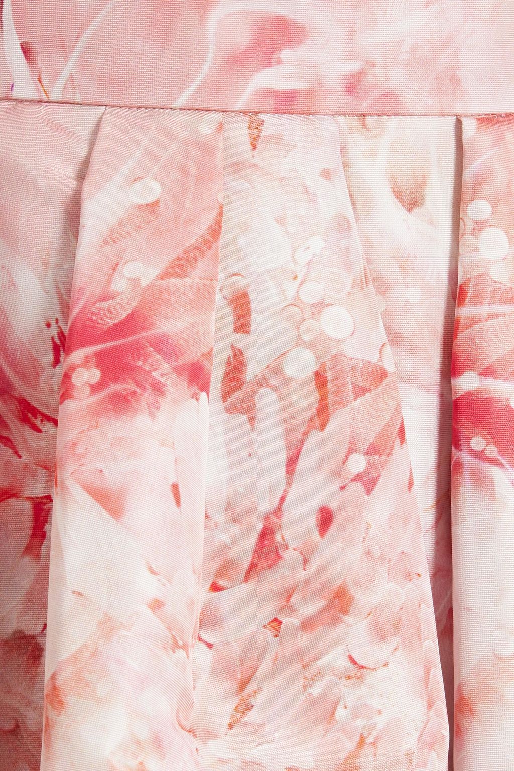 MCQUEEN Pleated printed faille midi skirt