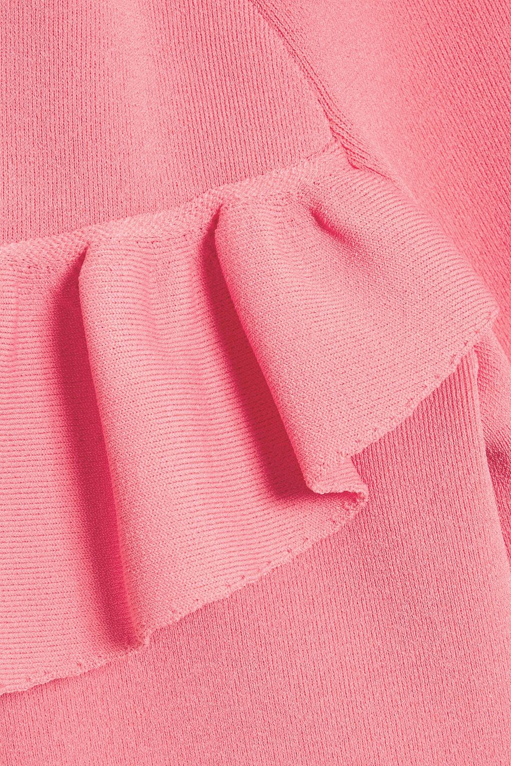 MCQUEEN Ruffled stretch-knit cardigan