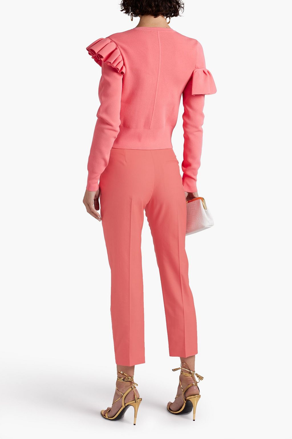 MCQUEEN Cropped wool-twill straight-leg pants