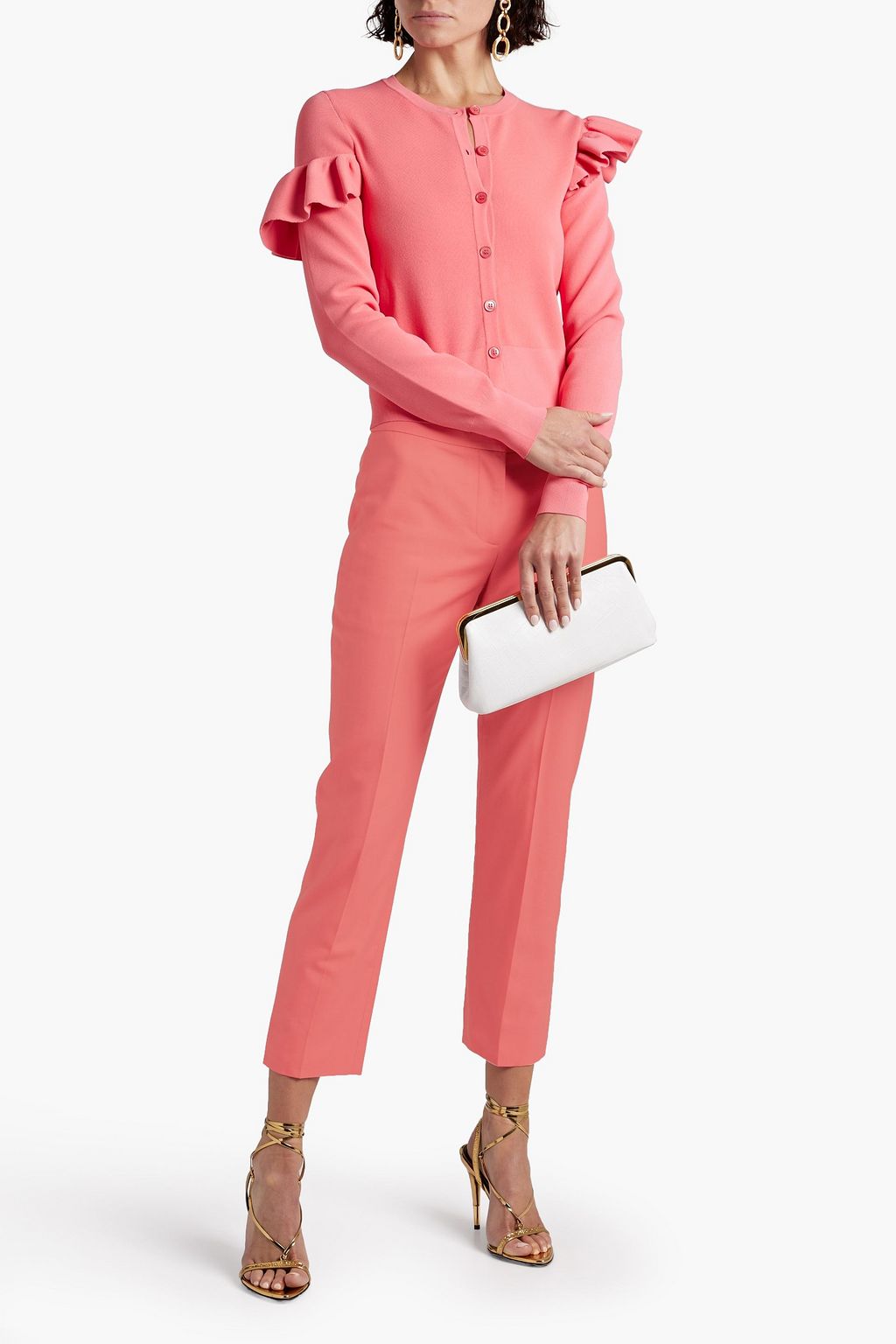 MCQUEEN Cropped wool-twill straight-leg pants