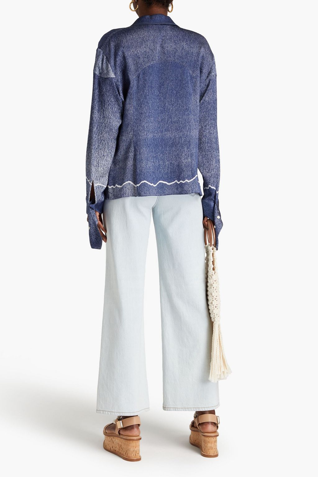 CHLOÉ グラデーションテクスチャードシルク混クレープ シャツ