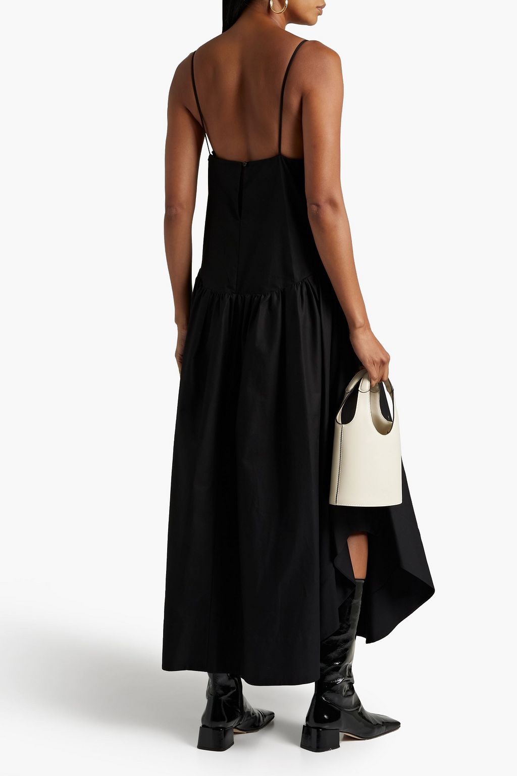 KHAITE Norelle cutout gathered cotton-twill maxi dress