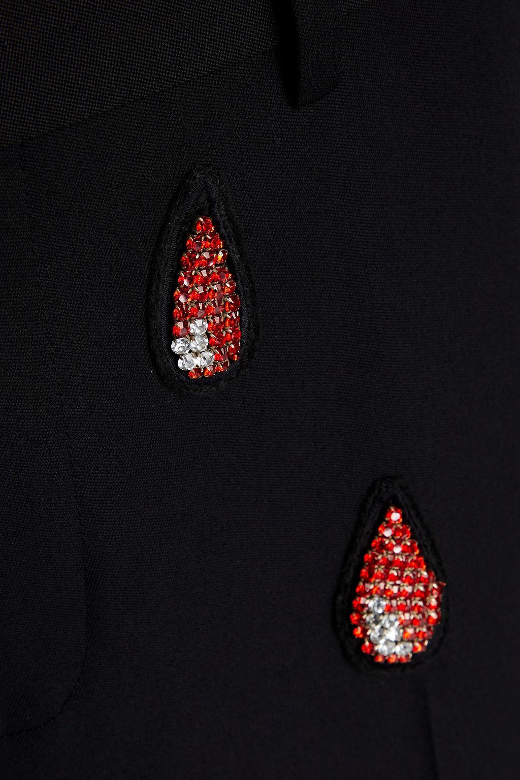 MOSCHINO Crystal-embellished wool suit pants