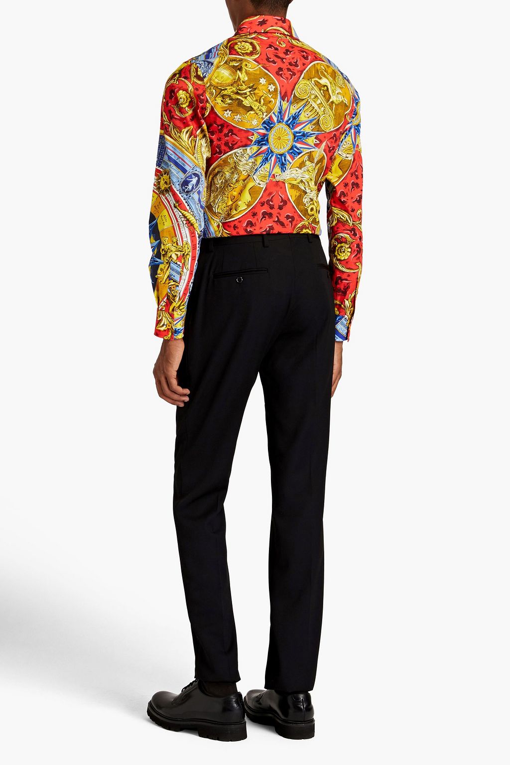 MOSCHINO Crystal-embellished wool suit pants