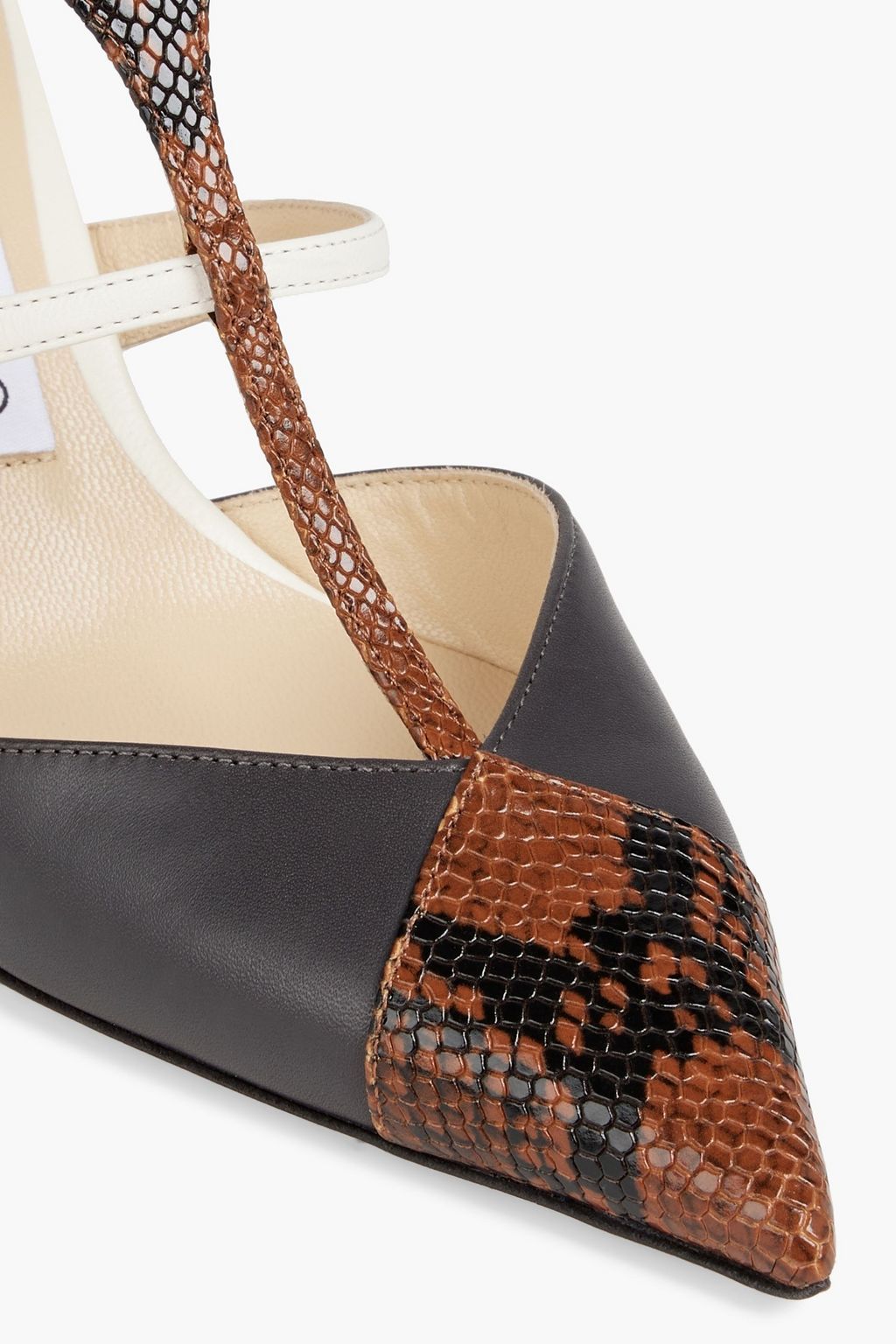 JIMMY CHOO Saoni 65 smooth and snake-effect leather pumps
