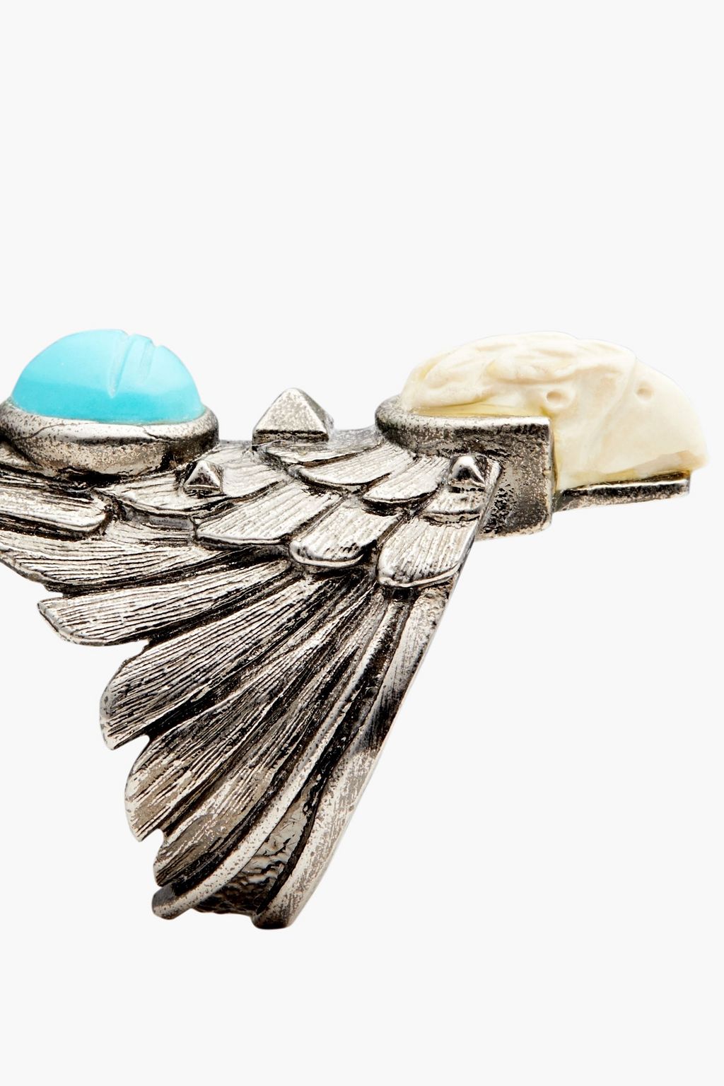 VALENTINO GARAVANI Burnished silver-tone stone ring