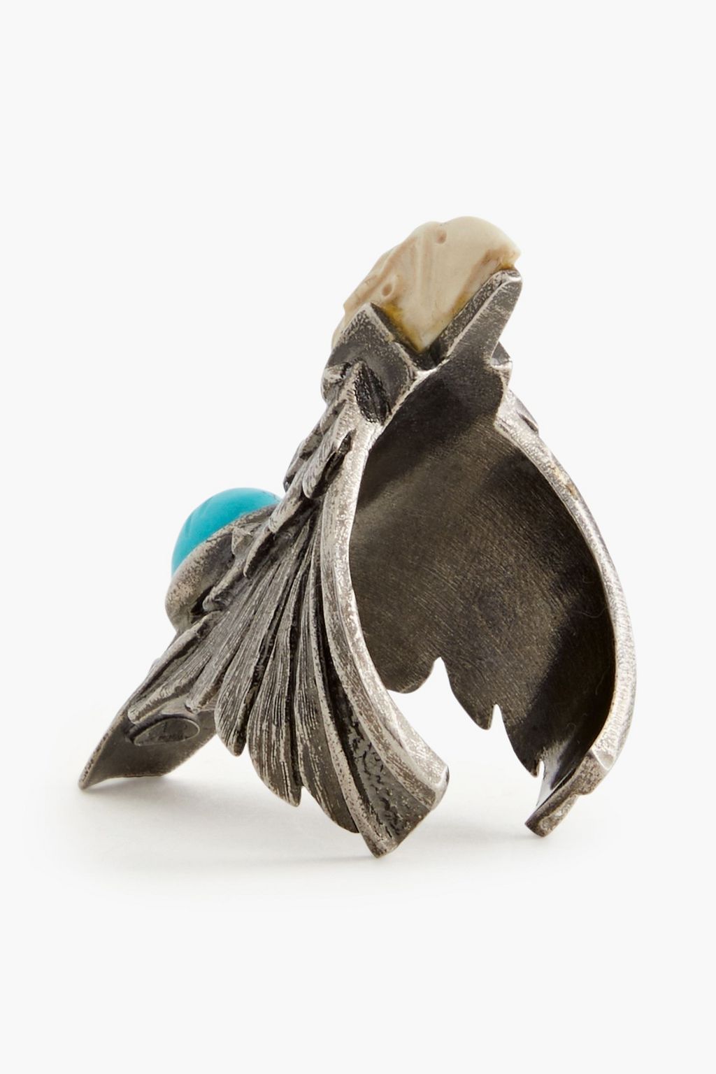 VALENTINO GARAVANI Burnished silver-tone stone ring