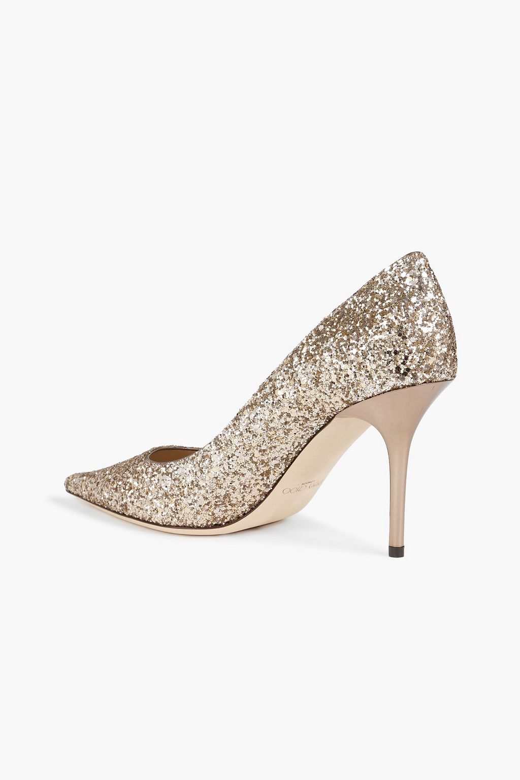 JIMMY CHOO Agnes glittered leather pumps