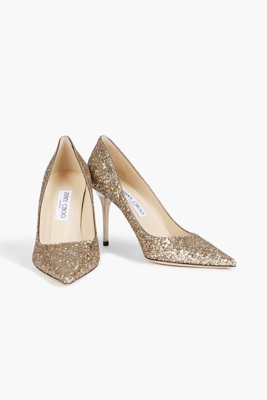 JIMMY CHOO Agnes glittered leather pumps