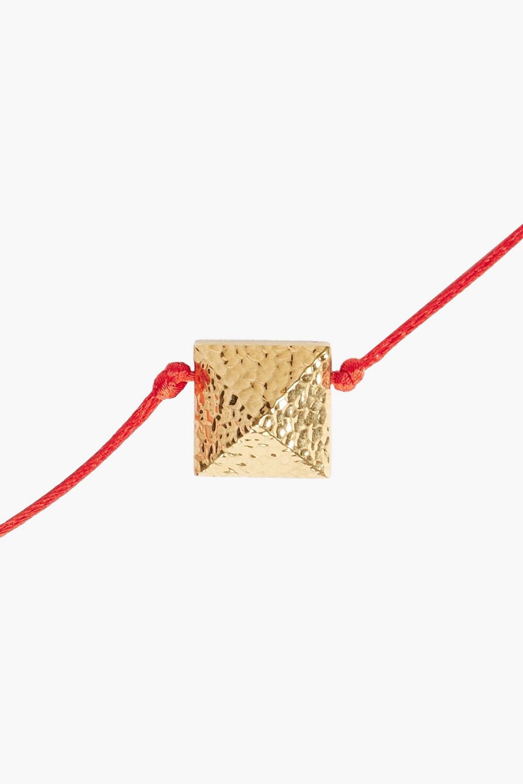 VALENTINO GARAVANI Hammered gold-tone and cord necklace
