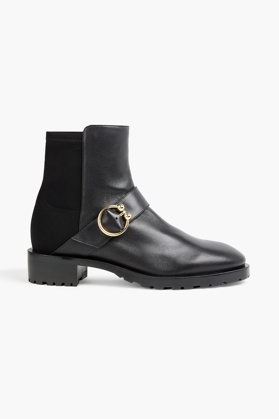 Stuart Weitzman Luxering Suede And Neoprene Ankle Boots In Black