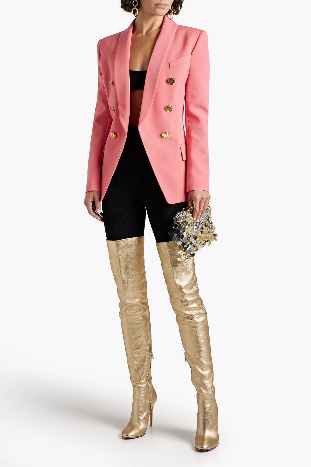 Heavy Wool Twill Belted Double-Breasted Blazer