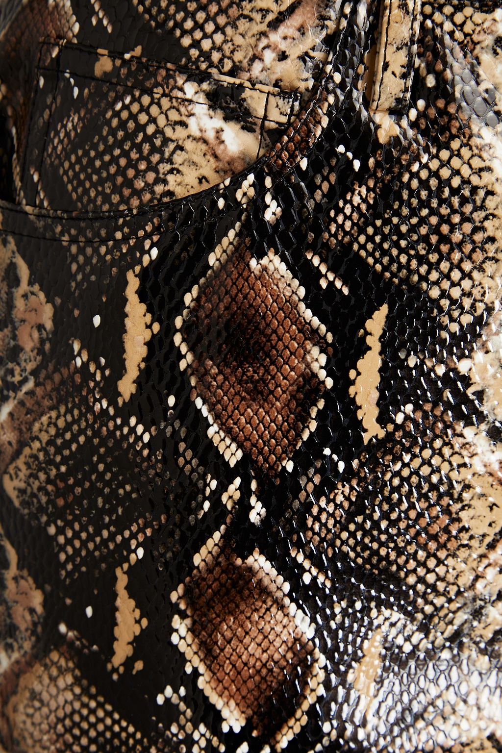 ROTATE BIRGER CHRISTENSEN Coated snake-print faux leather straight-leg pants