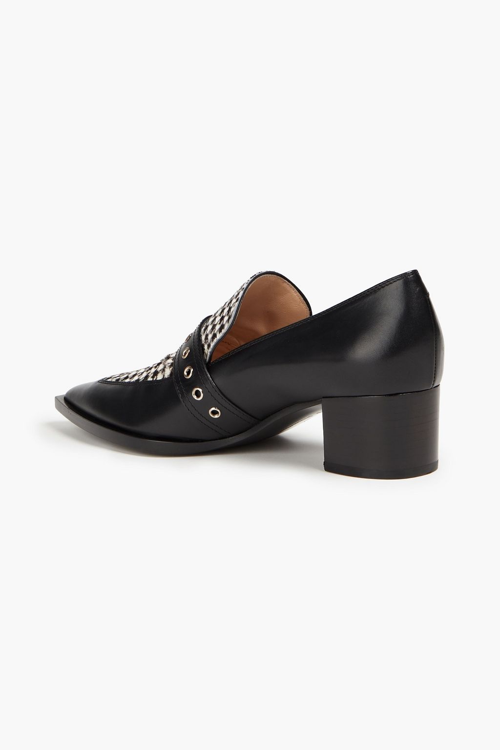 GIANVITO ROSSI 하운즈투스 카프 헤어 & 가죽 펌프스