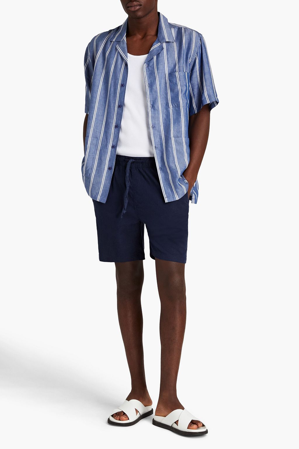 ONIA Linen-blend drawstring shorts