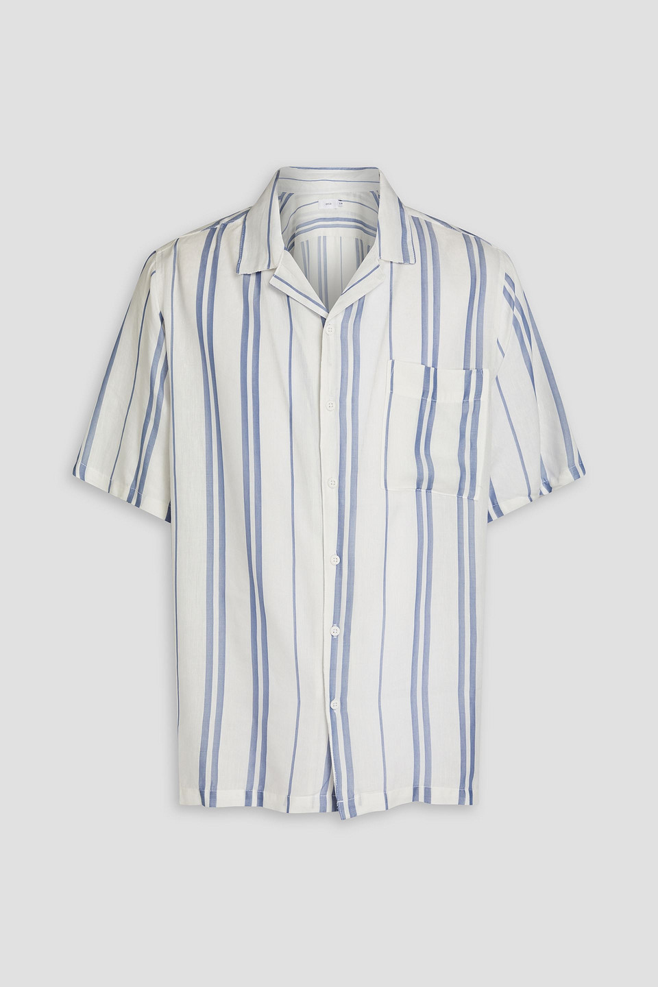 Onia Striped Tencel™, Cotton And Linen-blend Chambray Shirt In White