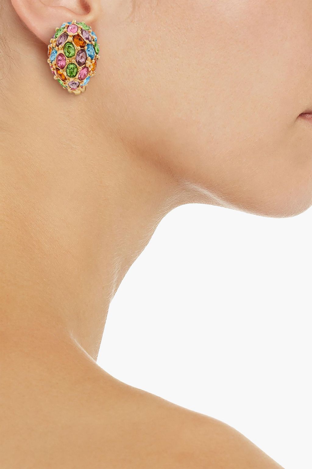 KENNETH JAY LANE Gold-plated crystal earrings