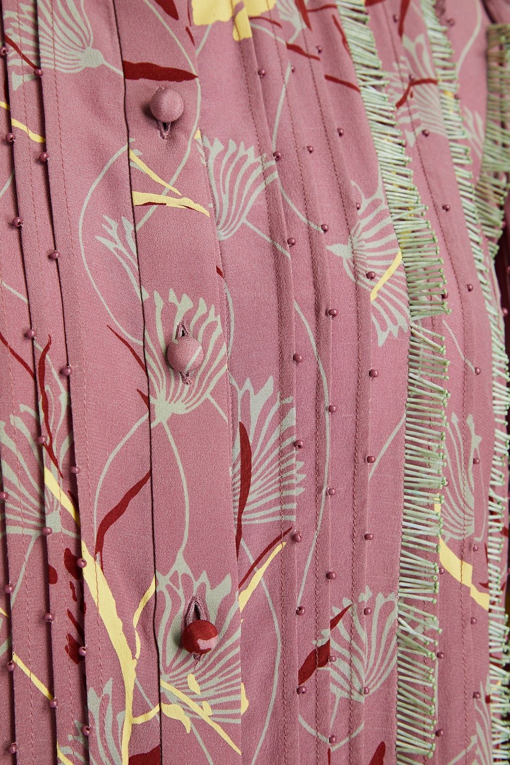 VALENTINO GARAVANI Pintucked printed silk crepe de chine mini dress