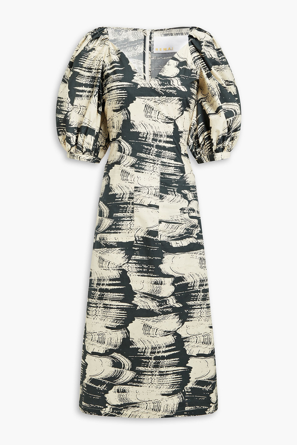 Remain Birger Christensen Lassy Printed Cotton-poplin Midi Dress In White