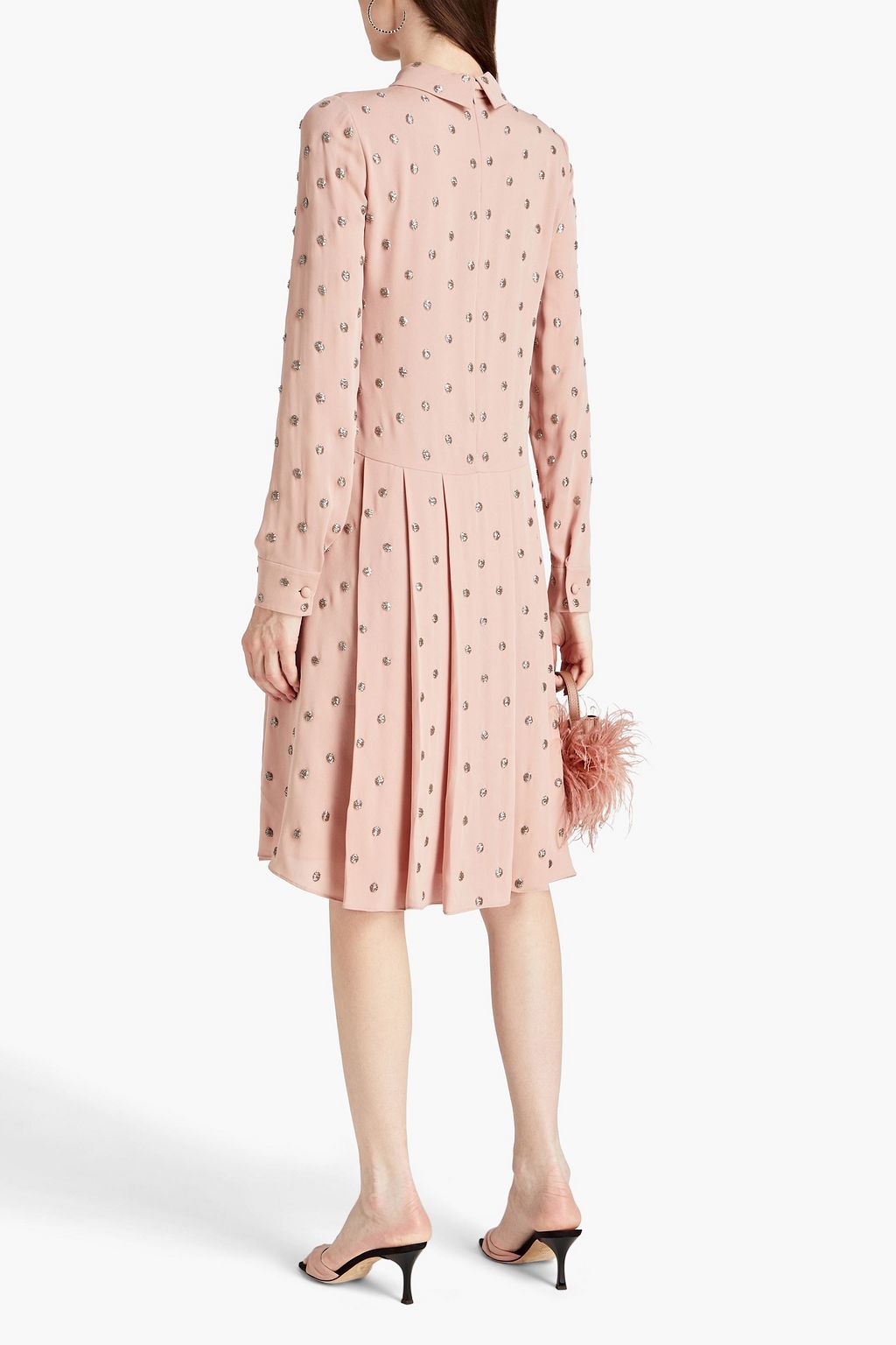 VALENTINO GARAVANI シルククレープデシン ワンピース タック入り