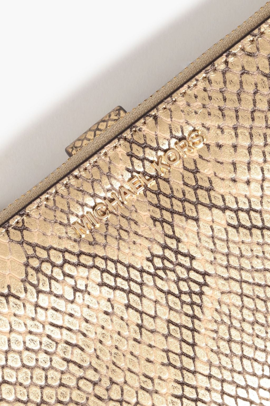 MICHAEL MICHAEL KORS Metallic snake-effect leather wallet