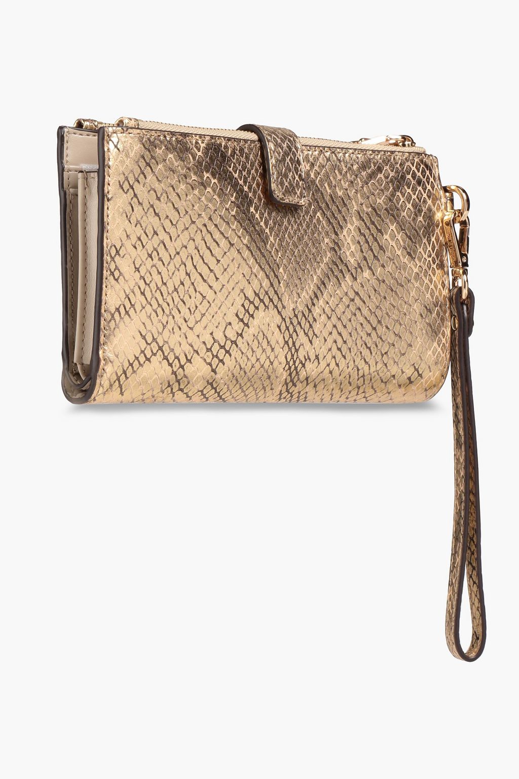 MICHAEL MICHAEL KORS Metallic snake-effect leather wallet