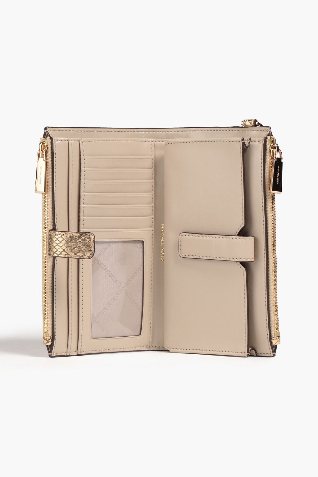 MICHAEL MICHAEL KORS Metallic snake-effect leather wallet