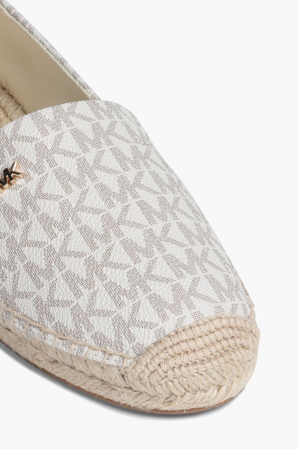 MICHAEL MICHAEL KORS Logo-print faux textured-leather espadrilles