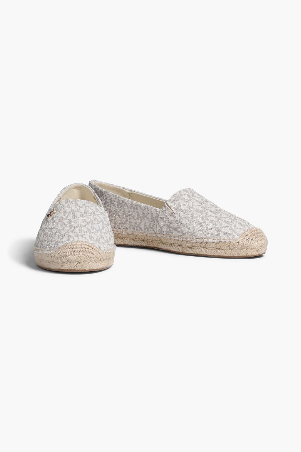 MICHAEL MICHAEL KORS Logo-print faux textured-leather espadrilles