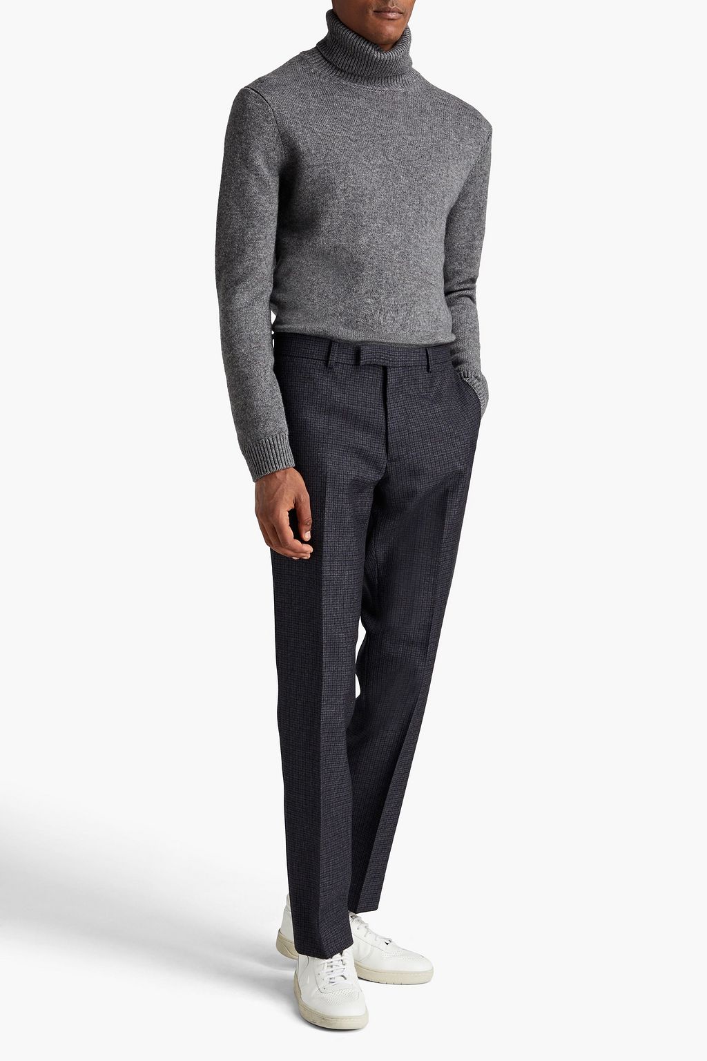 SANDRO Melierter Rollkragenpullover aus einer Woll-Yakwoll-Kaschmirmischung