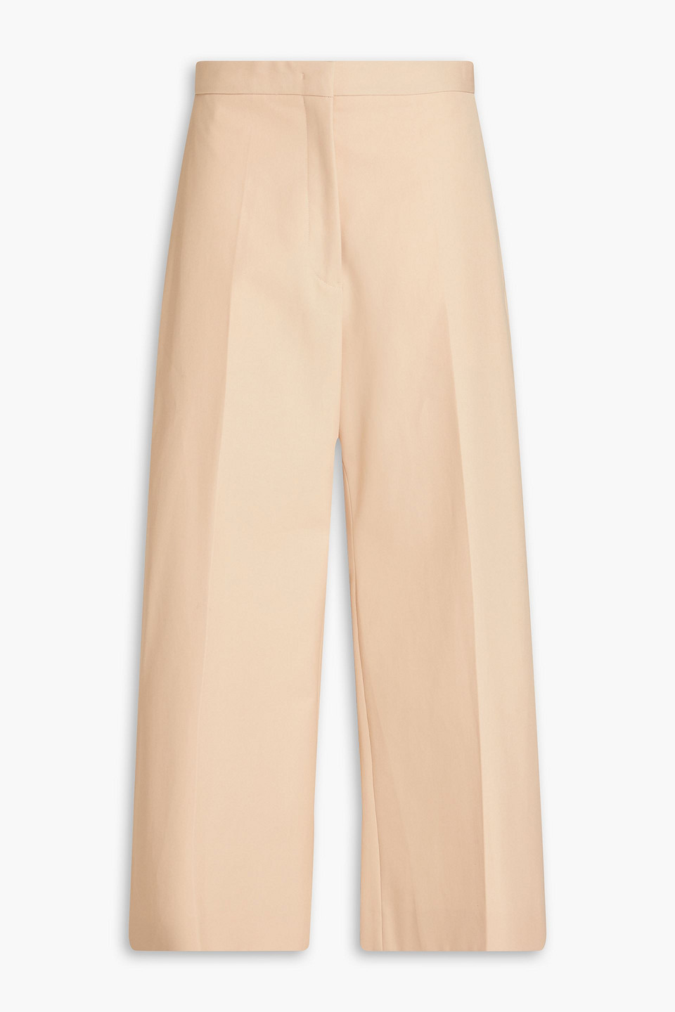 Shop Jil Sander Cropped Cotton Wide-leg Pants In Beige