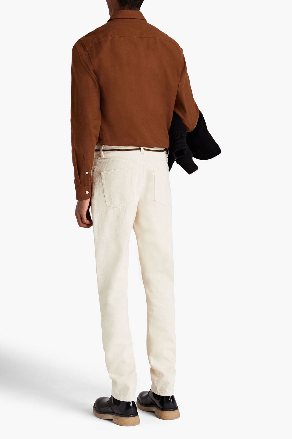 SANDRO Brushed cotton-twill shirt