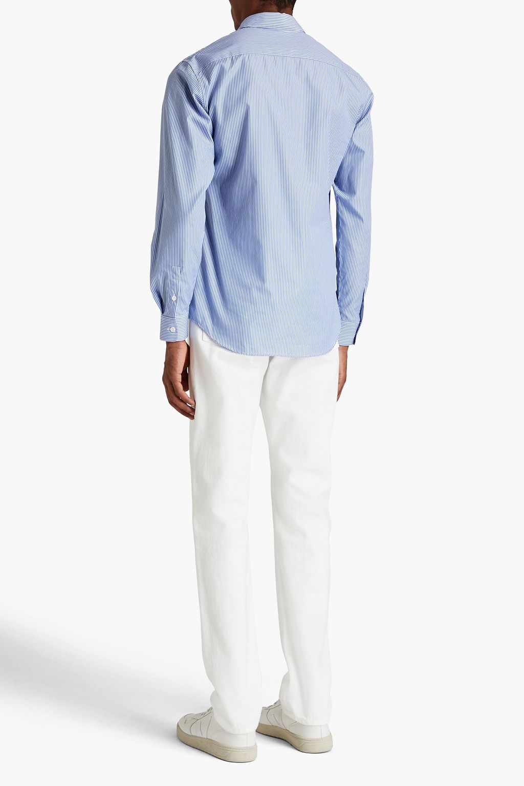SANDRO Striped cotton-poplin shirt