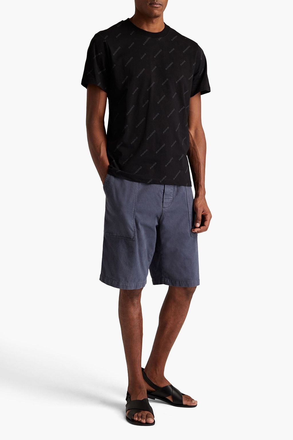 SANDRO Logo-print cotton-jersey T-shirt