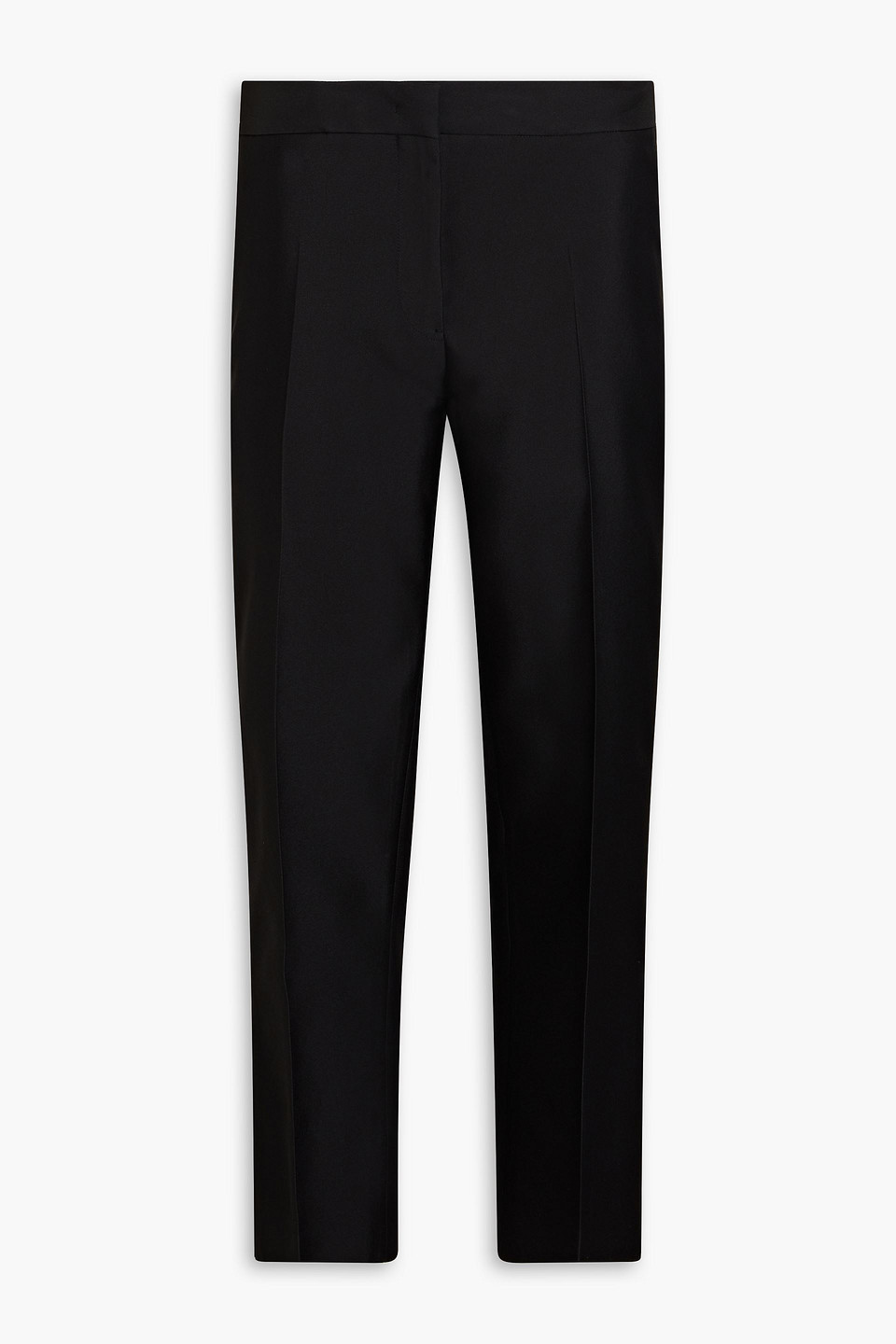 Shop Jil Sander Cropped Satin-twill Slim-leg Pants In Black