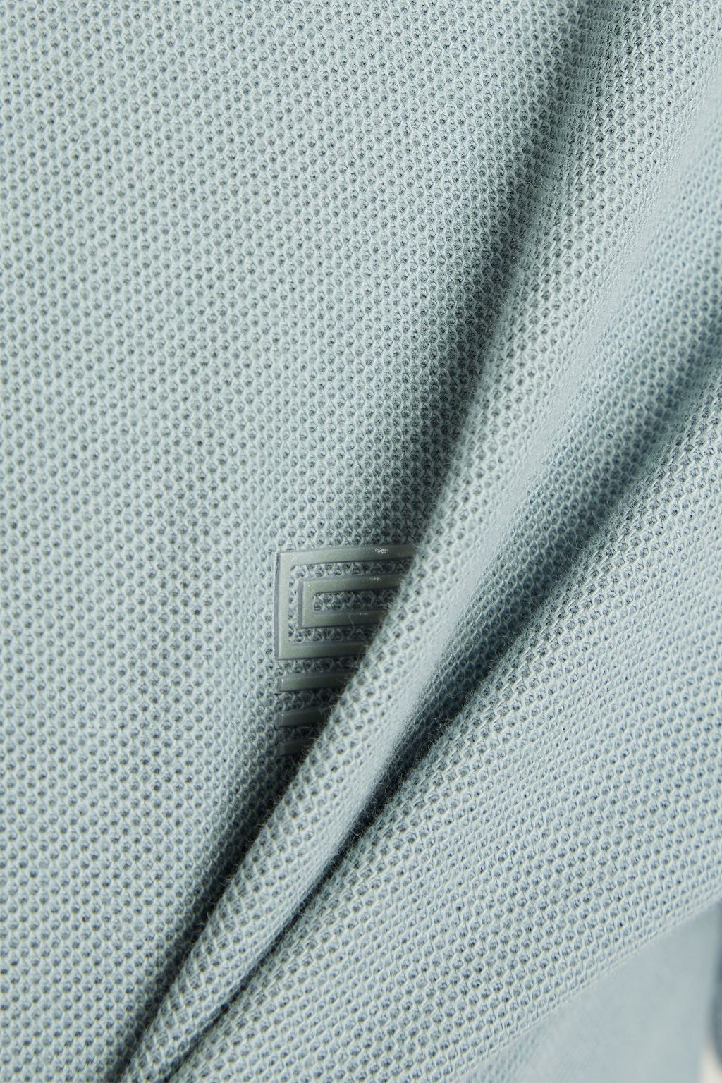 SANDRO Printed cotton-piqué polo shirt
