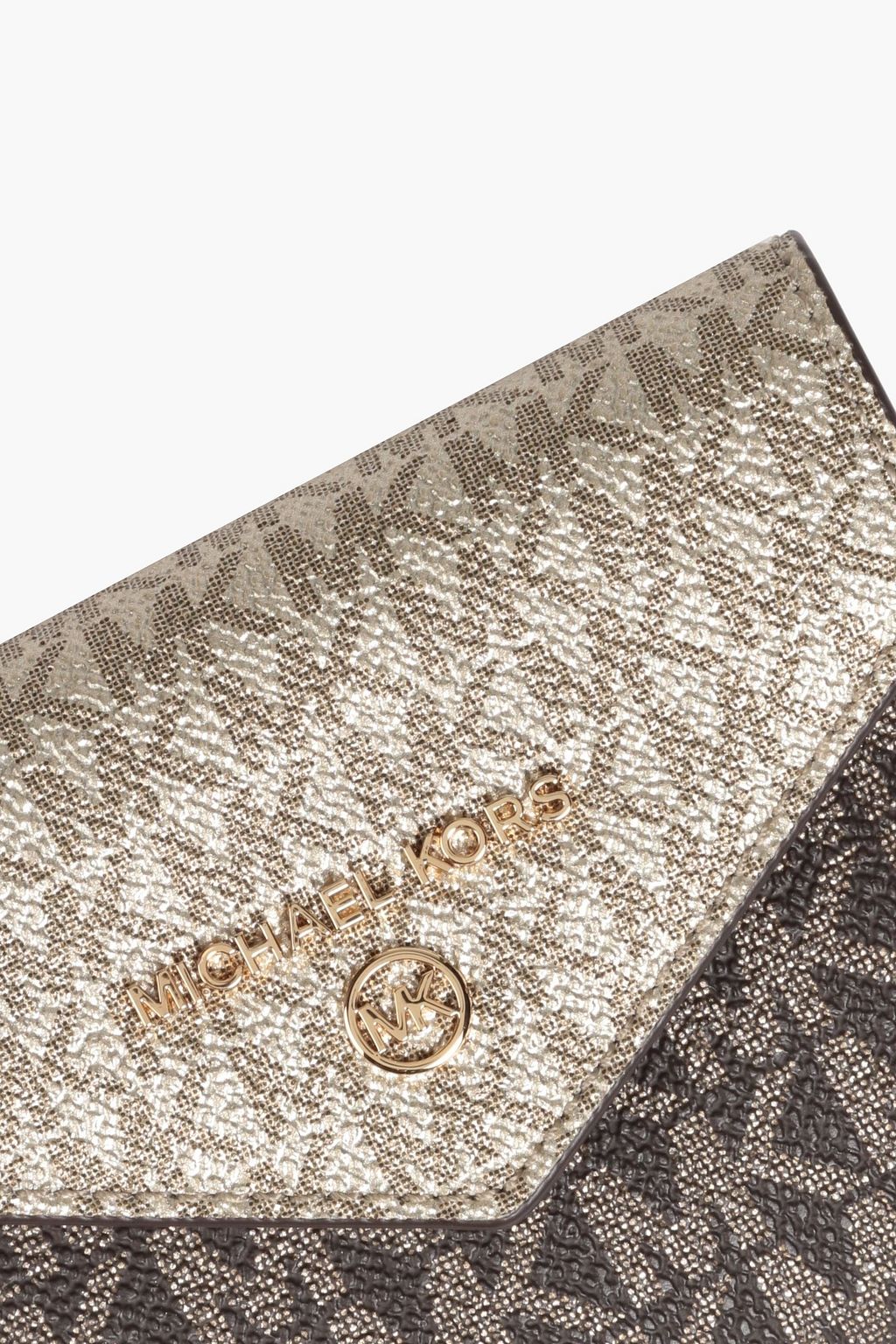 MICHAEL MICHAEL KORS Metallic logo-print faux textured-leather wallet