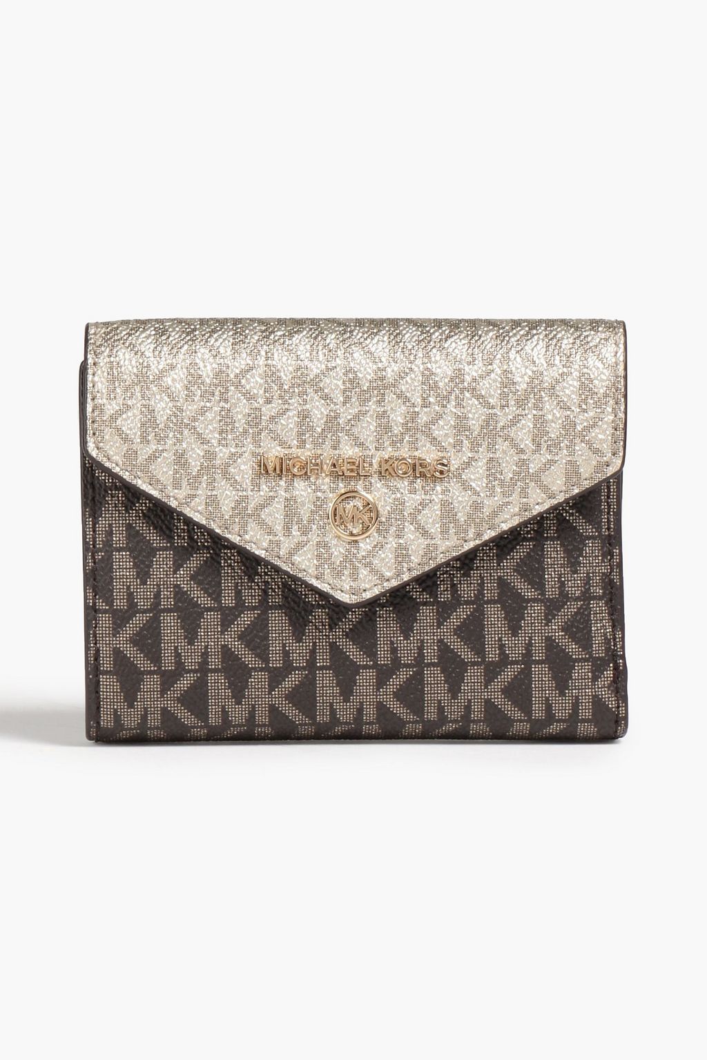 MICHAEL MICHAEL KORS Metallic logo-print faux textured-leather