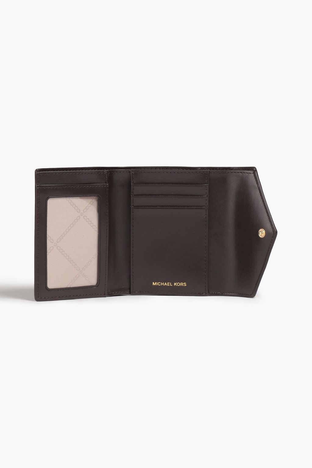 MICHAEL MICHAEL KORS Metallic logo-print faux textured-leather wallet