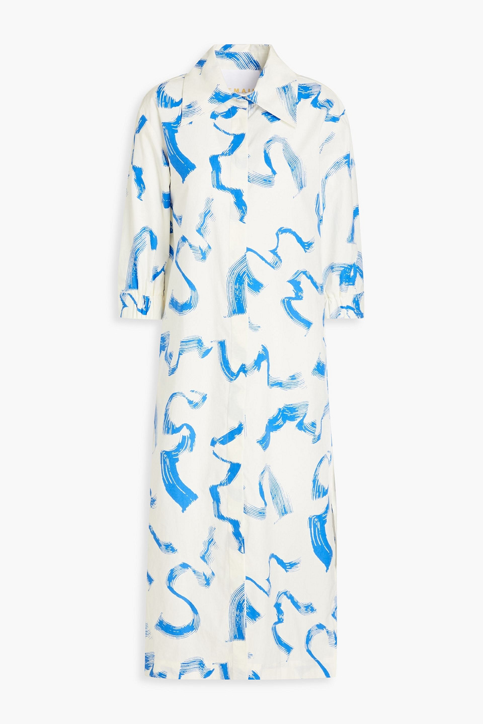 Remain Birger Christensen Silja Printed Organic Cotton-poplin Midi Shirt Dress In Neutral