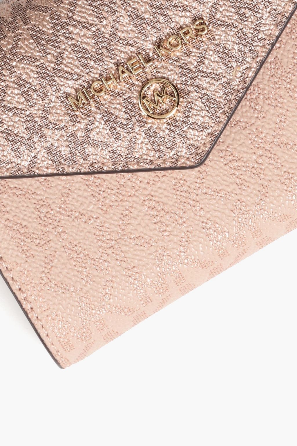 MICHAEL MICHAEL KORS Metallic logo-print faux textured-leather wallet