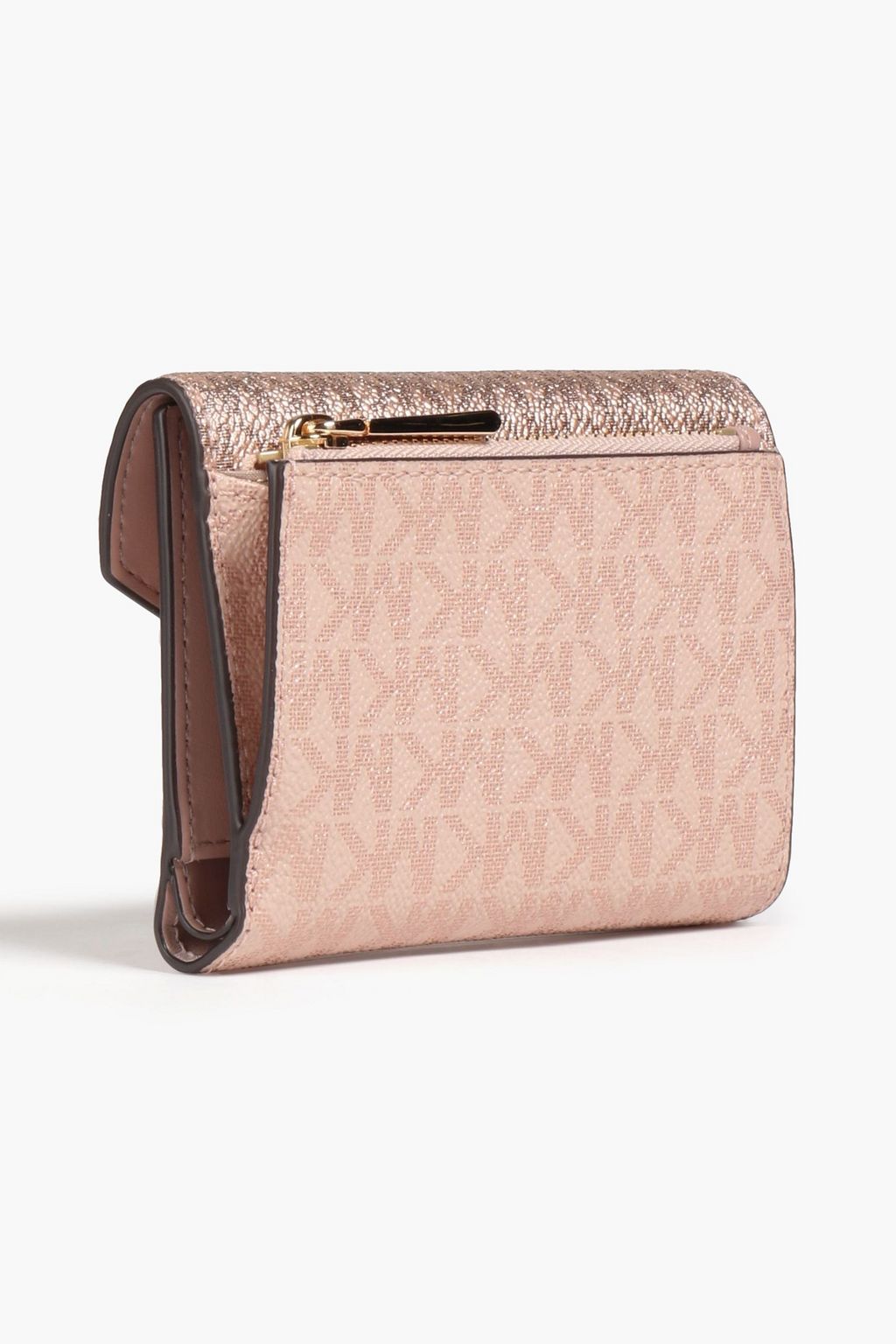 MICHAEL MICHAEL KORS Metallic logo-print faux textured-leather wallet
