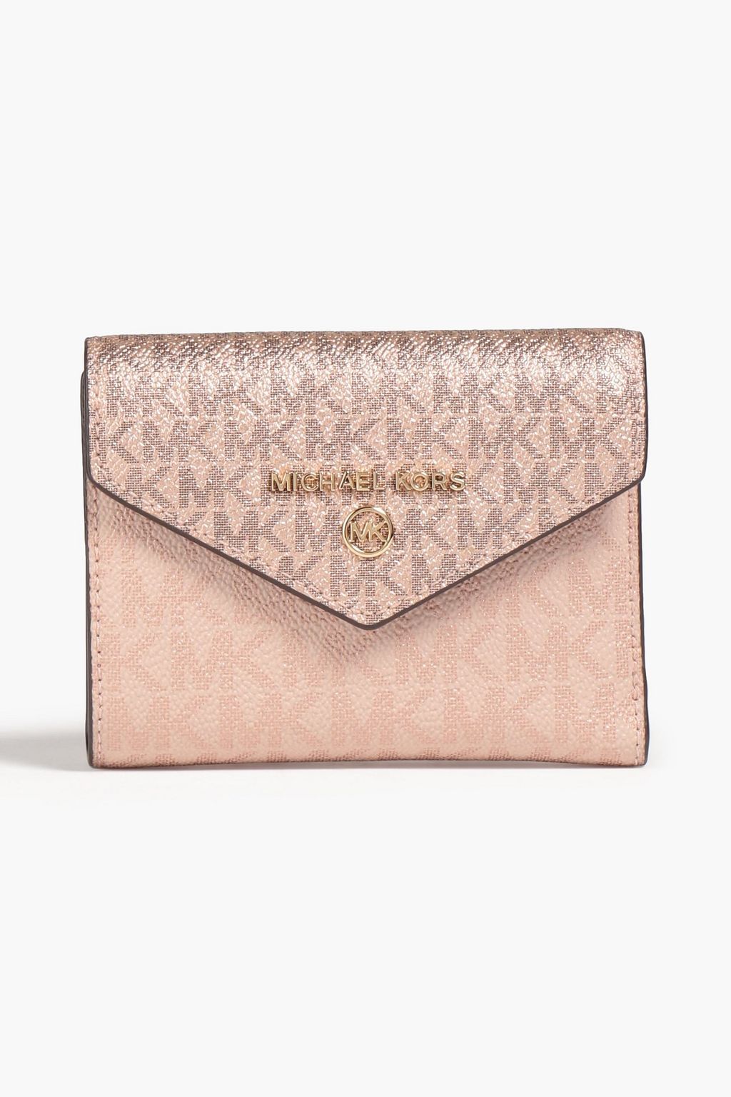 MICHAEL MICHAEL KORS Metallic logo-print faux textured-leather