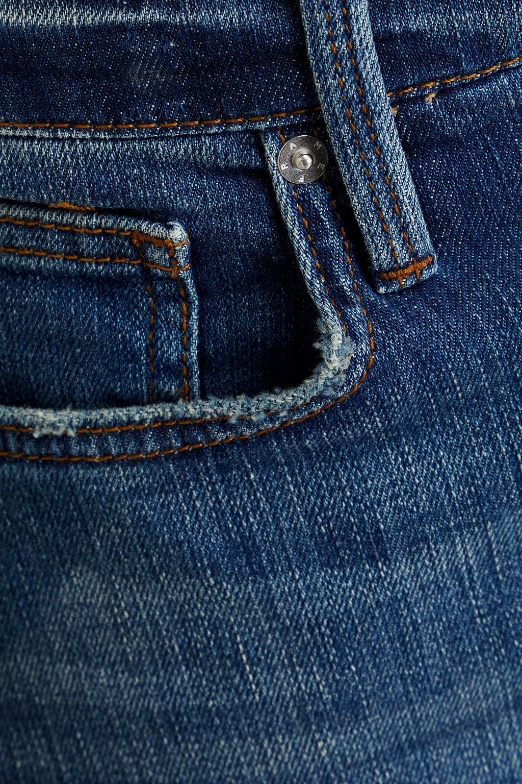 FRAME Slim-fit whiskered denim jeans