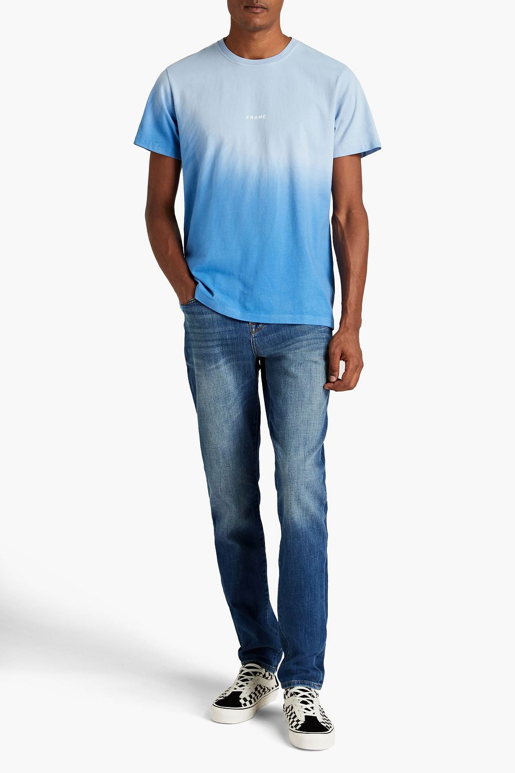 FRAME Slim-fit whiskered denim jeans