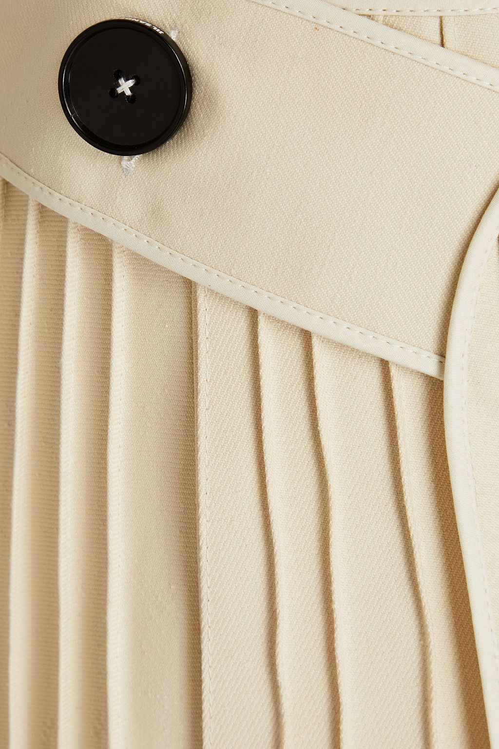 JIL SANDER Pintucked cotton-blend midi wrap skirt