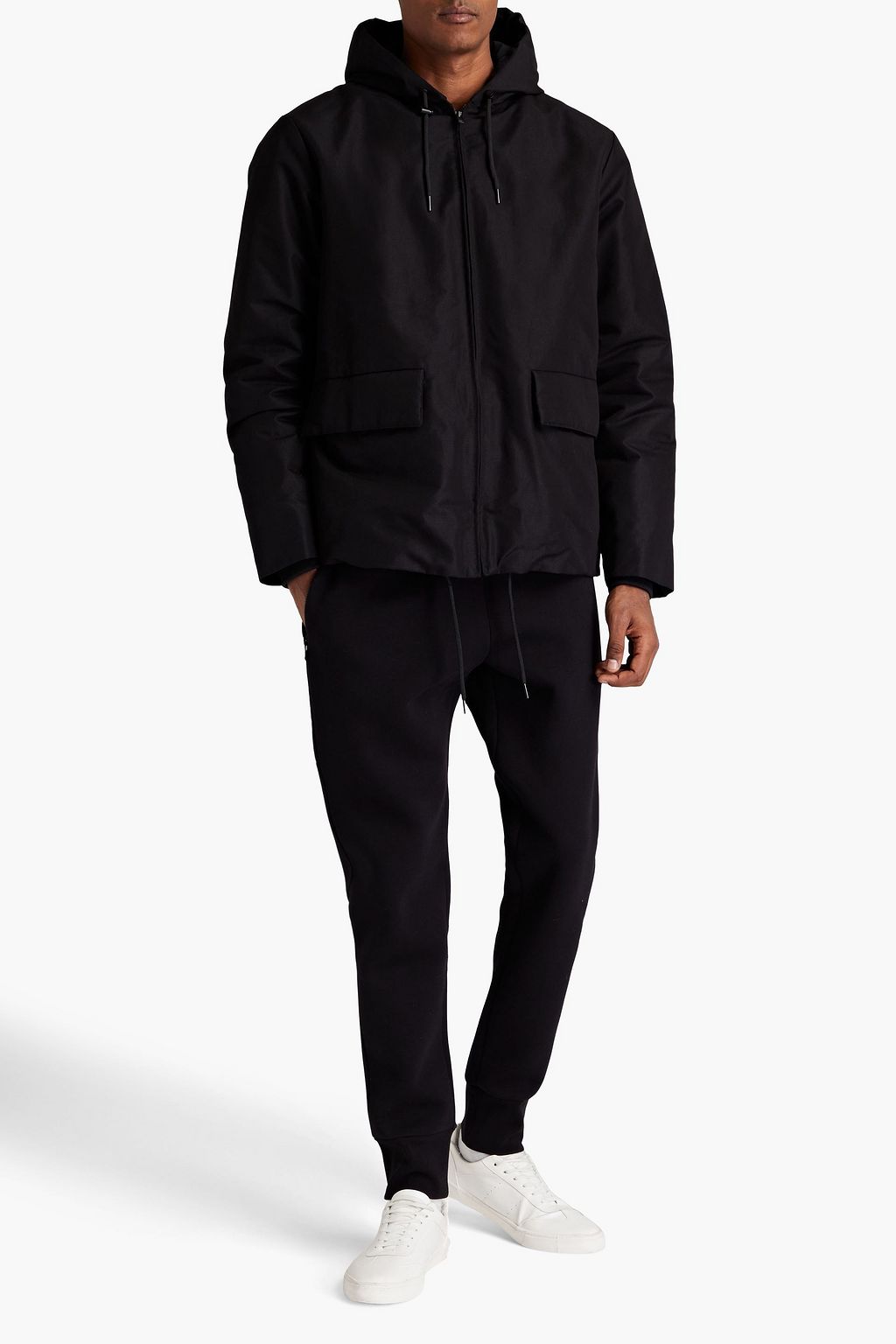 SANDRO Kapuzenjacke aus Canvas aus einer Baumwollmischung