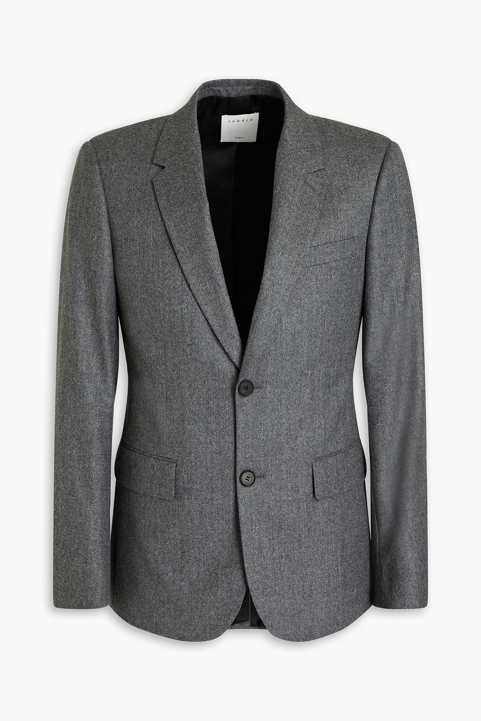 Sandro Wool-flannel Blazer In Gray